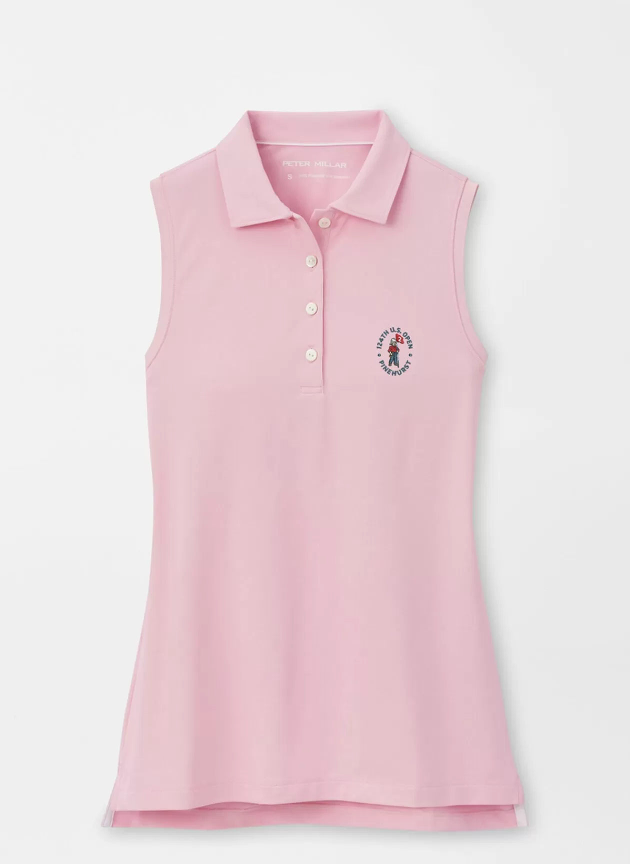 Peter Millar 124Th U.S. Open Banded Sport Mesh Sleeveless Button Polo